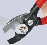 KNIPEX Kabelschere 200 mm Comfort-Griff – Doppelschneide für Kupfer- und Alukabel bis 20 mm Ø