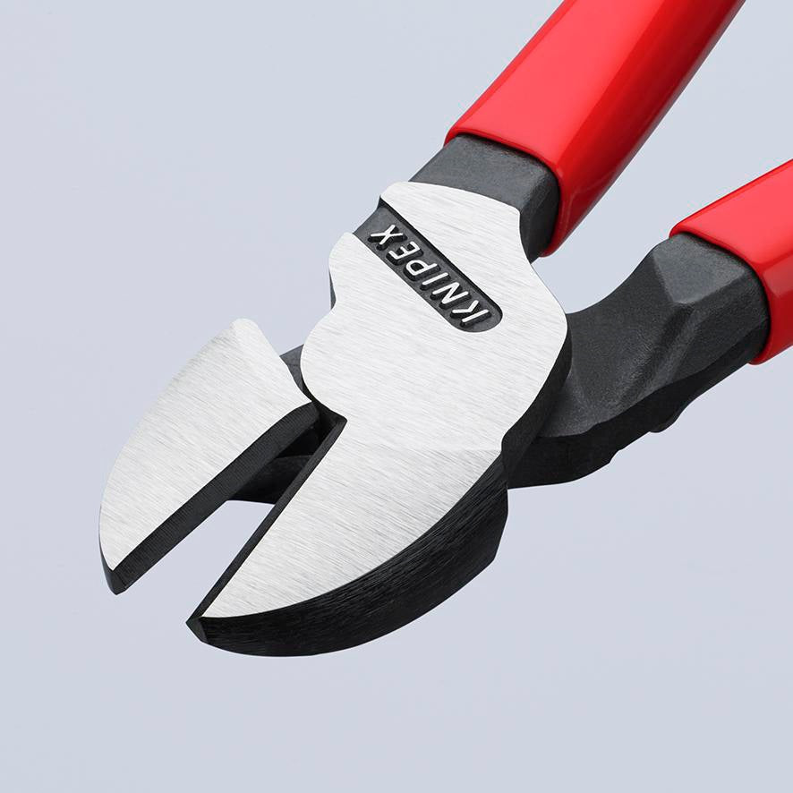 KNIPEX Kraftseitenschneider 140 mm poliert Form 0 – 20 % Kraftersparnis, Kunststoffüberzug