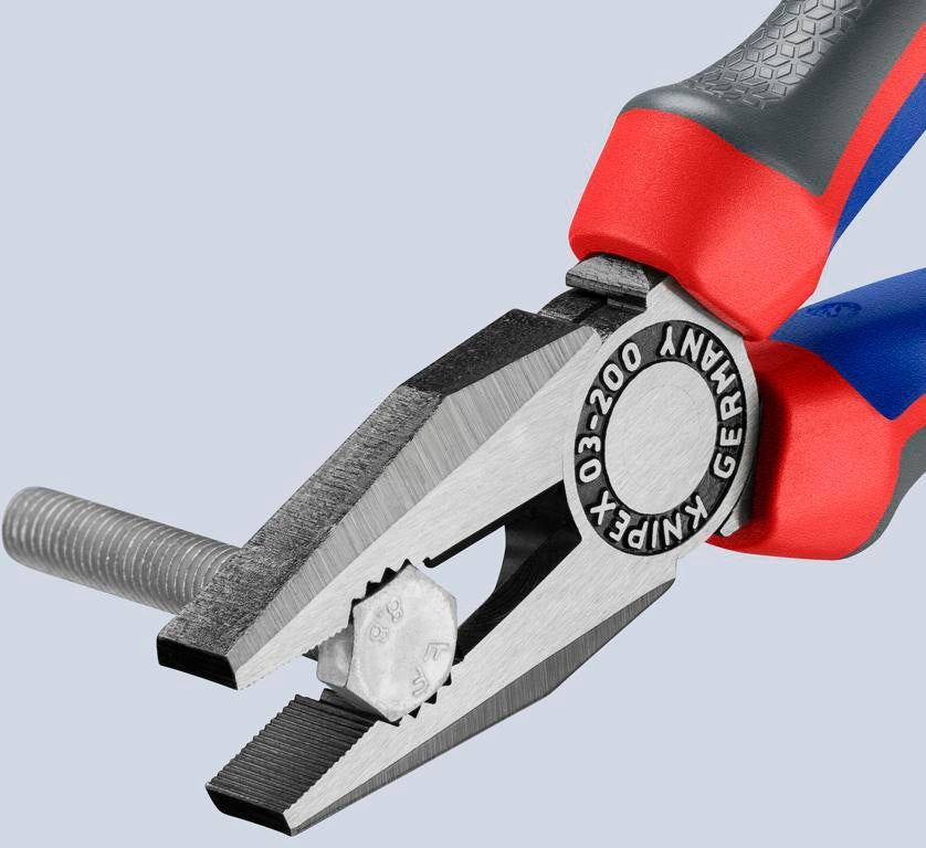 KNIPEX Kombizange 160 mm mit Comfort-Griff – polierter Kopf, induktiv gehärtete Schneiden