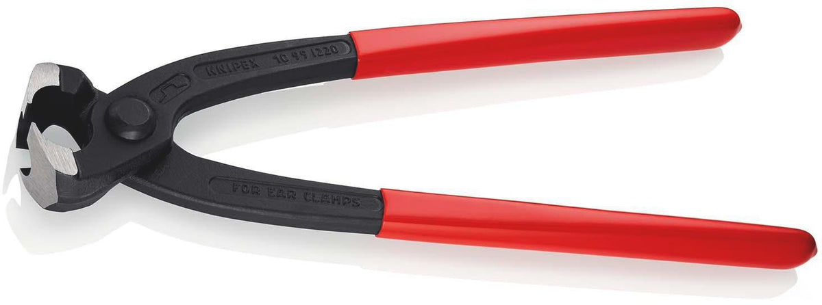 KNIPEX Ohrklemmenzange 220 mm – für 1-Ohr- und 2-Ohrklemmen, Kopf schwarz atramentiert