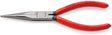 KNIPEX Telefonzange 160 mm flachrund, poliert, Kunststoffüberzug – feine Spitzen