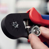 KNIPEX Aderendhülsenzange 180 mm selbsteinstellend 0,08–16 mm² – brünierter Kopf, Mehrkomponenten-Hüllen