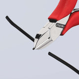 KNIPEX Elektronik-Seitenschneider 115 mm, Form 1, spiegelpoliert, mit Facette und Öffnungsfeder