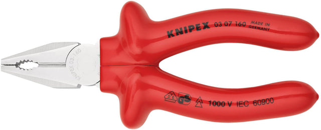 KNIPEX Kombizange 160 mm VDE-geprüft tauchisoliert verchromt – Für Profis