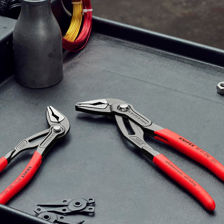 KNIPEX Cobra ES L Wasserpumpenzange 250 mm – Selbstklemmend, 25 Einstellpositionen