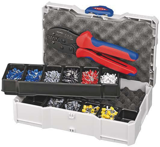 KNIPEX Aderendhülsensortiment 1252-tlg. 0,50-10,00 mm² mit Automatik-Abisolierzange im Systainer