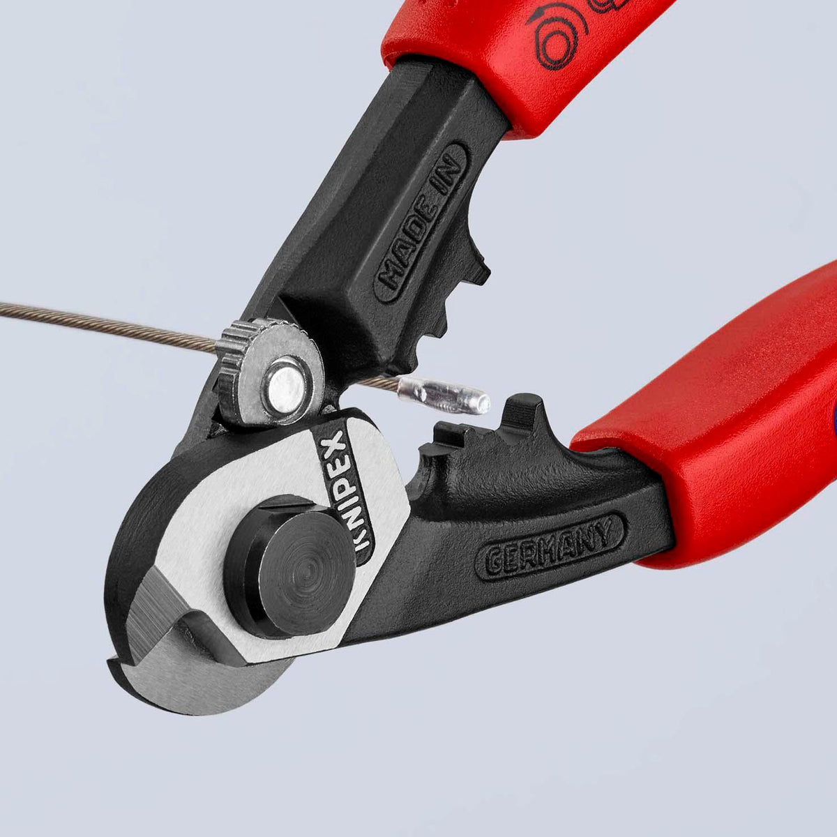 KNIPEX Drahtseilschere 190 mm – für harte Drahtseile, Kabel und Rundstahl, poliert