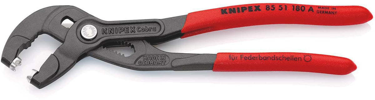 KNIPEX Federbandschellenzange 250 mm – Universelle Greifeinsätze, 25 Einstellungen, max. 70 mm