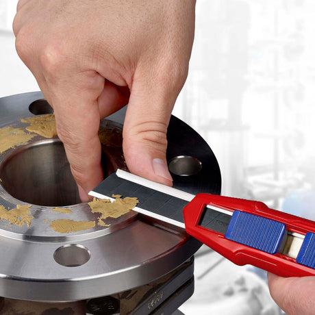 KNIPEX CutiX® Cuttermesser 18 mm Klingenbreite mit Klingenstabilisierung, Magnesiumgehäuse