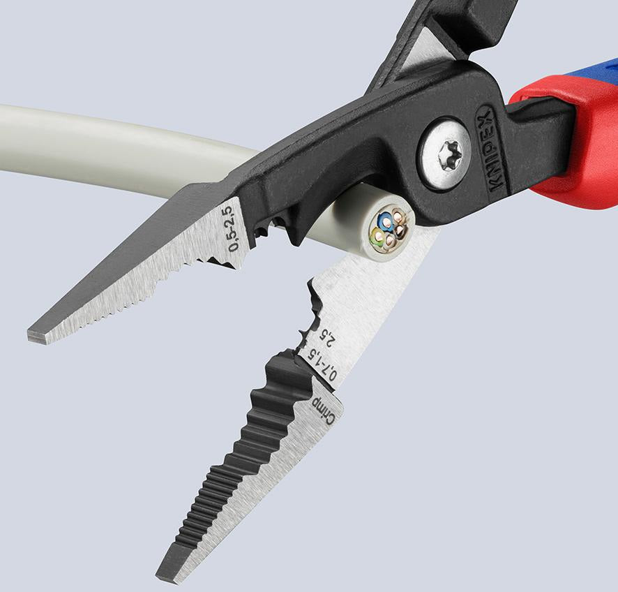 KNIPEX Elektroinstallationszange 200 mm Comfort-Griff – 6-in-1 Werkzeug für die Elektroinstallation