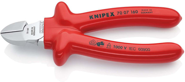 KNIPEX Seitenschneider VDE 160 mm – isoliert bis 1000 V, gehärtete Schneiden