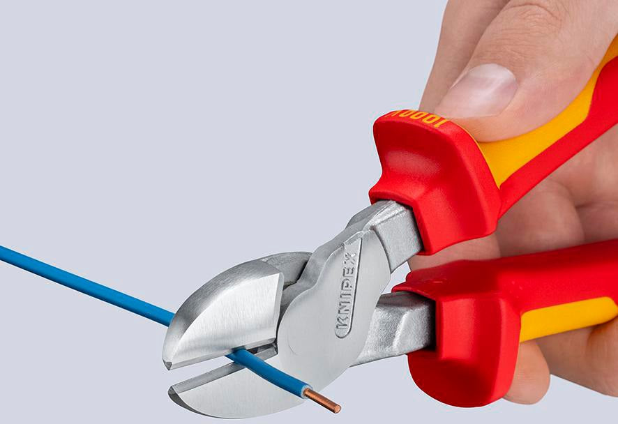 KNIPEX Kraftseitenschneider VDE 250 mm – 20 % Kraftersparnis, isoliert bis 1000 V