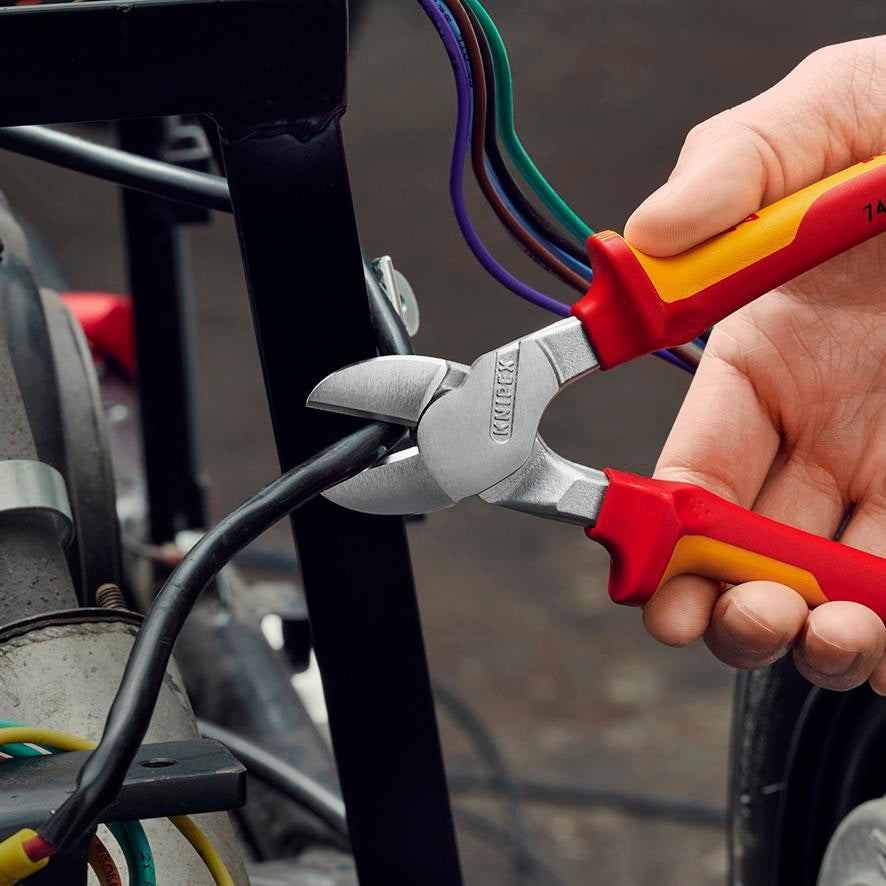 KNIPEX Kraftseitenschneider VDE 250 mm – 20 % Kraftersparnis, isoliert bis 1000 V