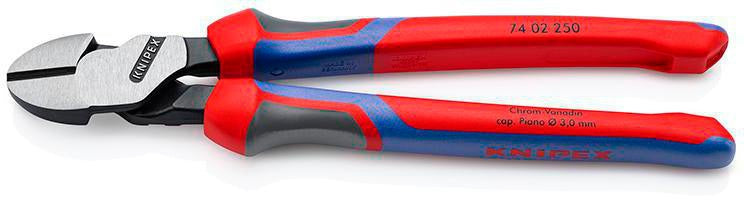 KNIPEX Kraftseitenschneider 140 mm, poliert, Form 0, Mehrkomponenten-Hüllen – 20 % Kraftersparnis