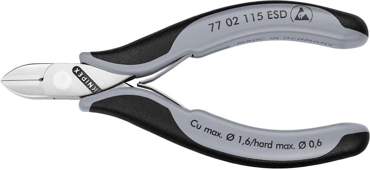 KNIPEX Elektronikseitenschneider 115 mm Form 4, spiegelpoliert, ESD, für feinste Schneidarbeiten