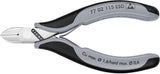 KNIPEX Elektronikseitenschneider 115 mm Form 4, spiegelpoliert, ESD, für feinste Schneidarbeiten