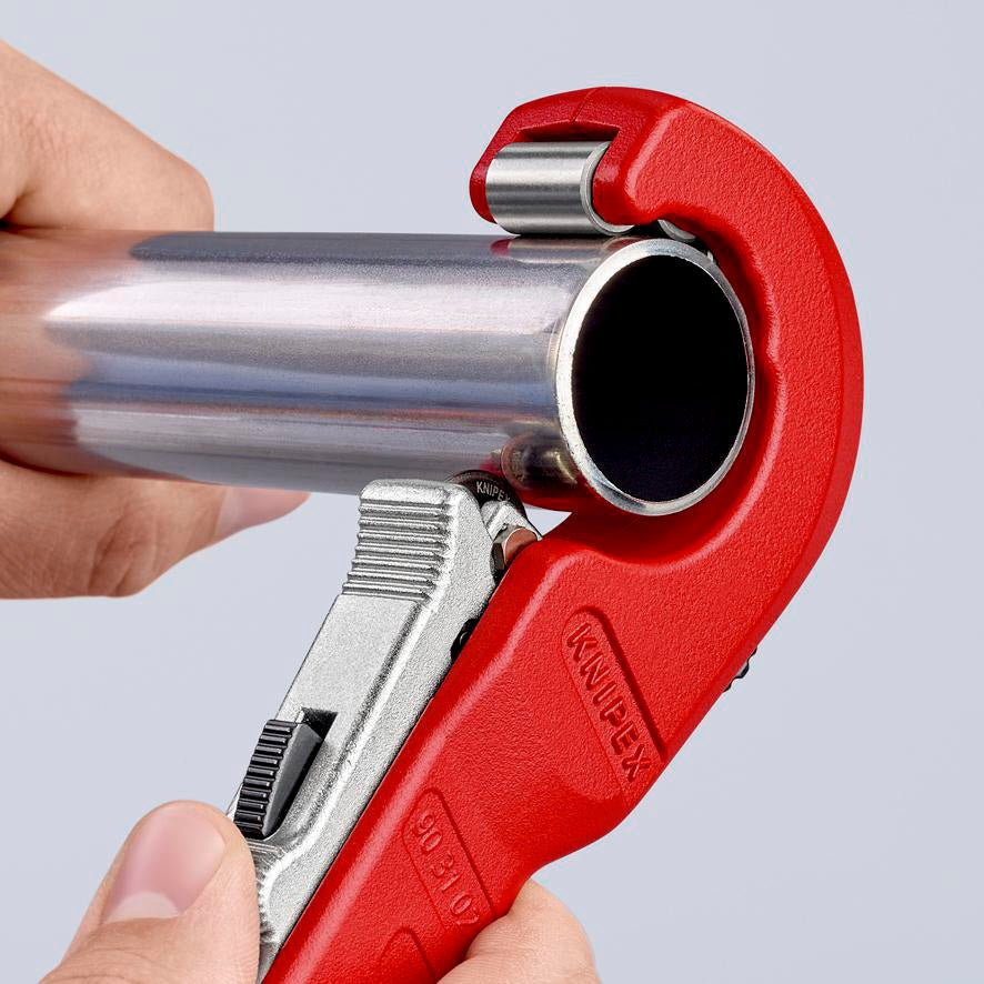 KNIPEX Rohrabschneider TubiX® 6-35 mm – QuickLock-Einhandschnellfixierung für Kupfer, Messing, Edelstahl