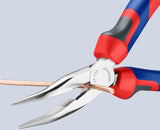 KNIPEX Flachrundzange 160 mm, 40° gewinkelt, Comfort-Griff, mit Schneide