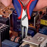 KNIPEX Elektronik-Greifzange 115 mm mit flachbreiten Backen und Kunststoffüberzug