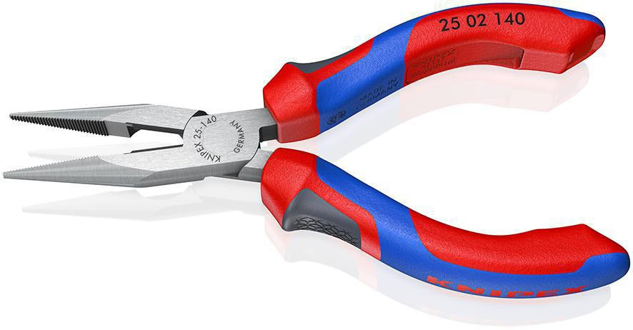 KNIPEX Flachrundzange 140 mm mit Schneide, Comfort-Griff, polierter Kopf