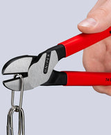 KNIPEX Kraftseitenschneider 140 mm poliert Form 0 – 20 % Kraftersparnis, Kunststoffüberzug