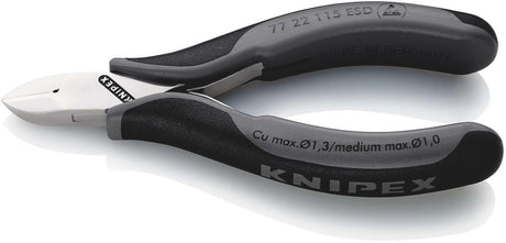 KNIPEX Elektronikseitenschneider 115 mm Form 4, spiegelpoliert, ESD, für feinste Schneidarbeiten