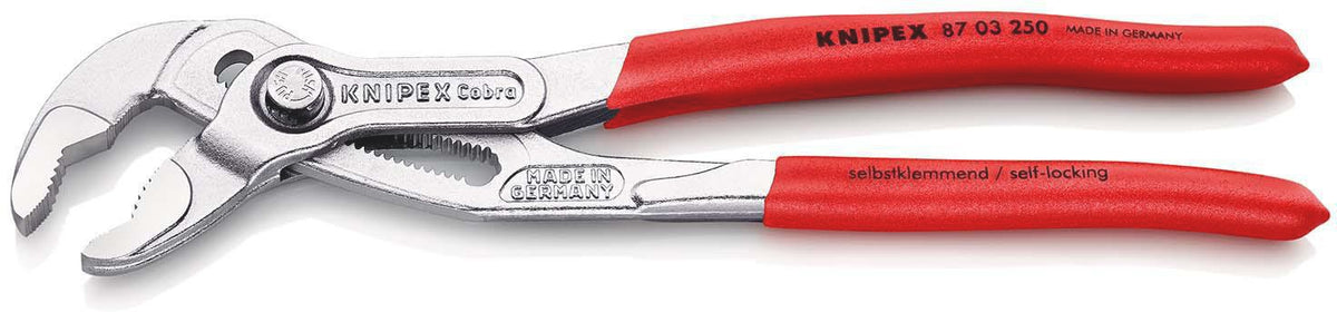 KNIPEX Cobra® Wasserpumpenzange 180 mm, Spannweite 36 mm, verchromt, Kunststoffüberzug