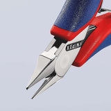 KNIPEX Elektronikseitenschneider 130 mm Form 0 mit Facette und 2K-Hülle, spiegelpolierter Kopf