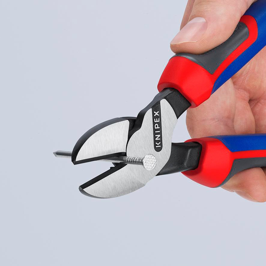 KNIPEX Kraftseitenschneider 140 mm, poliert, Form 0, Mehrkomponenten-Hüllen – 20 % Kraftersparnis