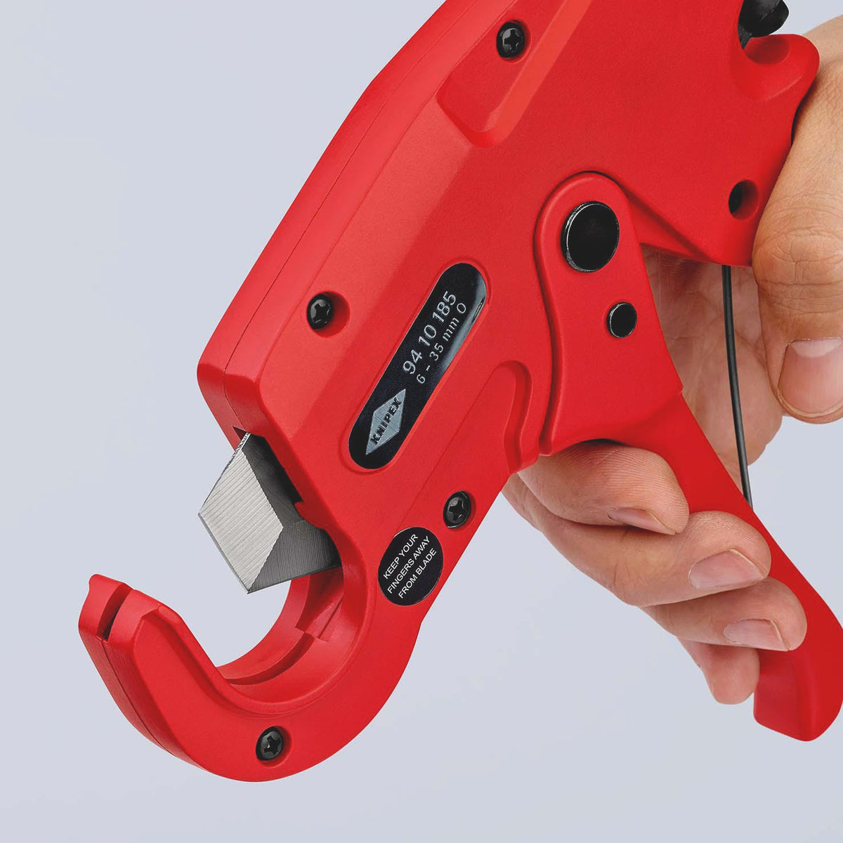KNIPEX Rohrschneider für Kunststoffrohre Ø 6-35 mm, 185 mm, Aluminium-Druckguss