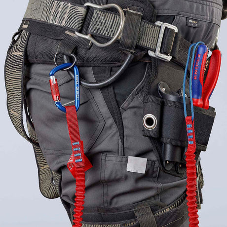 KNIPEX Materialkarabiner 81 mm mit Schraubverschluss blau beschichtet
