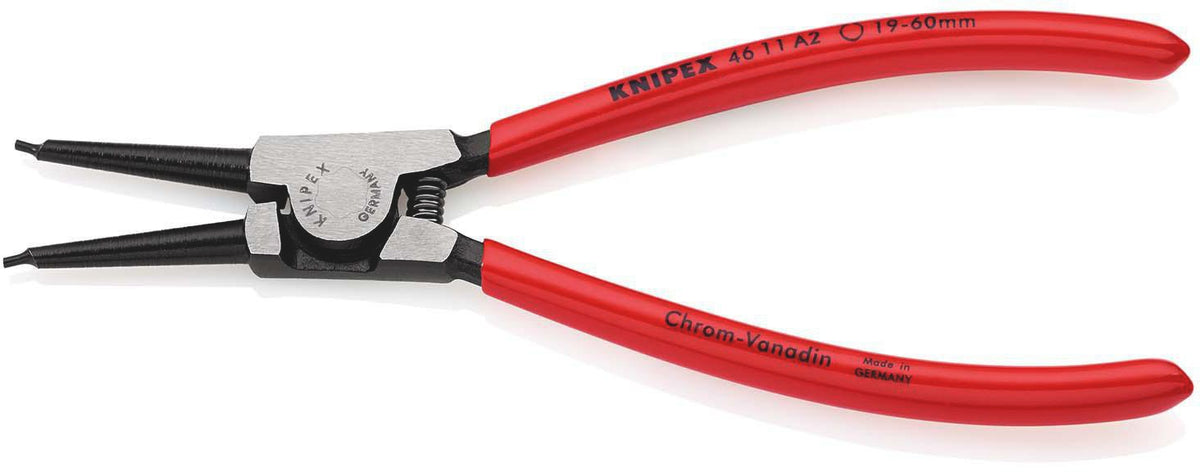 KNIPEX Sicherungsringzange A 0 für Wellen Ø 3-10 mm, poliert, gerade Spitzen, Chrom-Vanadin-Stahl