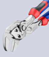 KNIPEX Zangenschlüssel 400 mm – Spannweite 85 mm, verchromt, mit Kunststoffüberzug