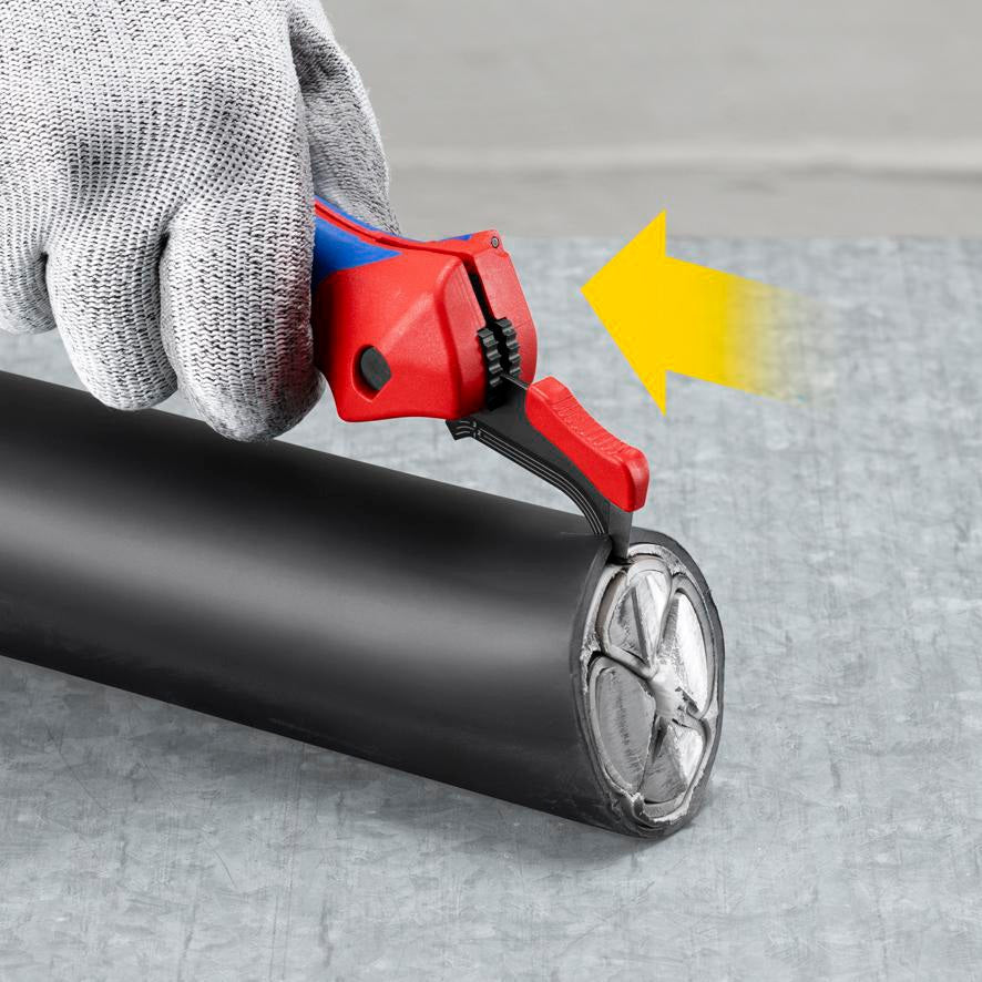 KNIPEX Abmantelungsmesser 146 mm mit Hakenklinge und Ratschenfunktion
