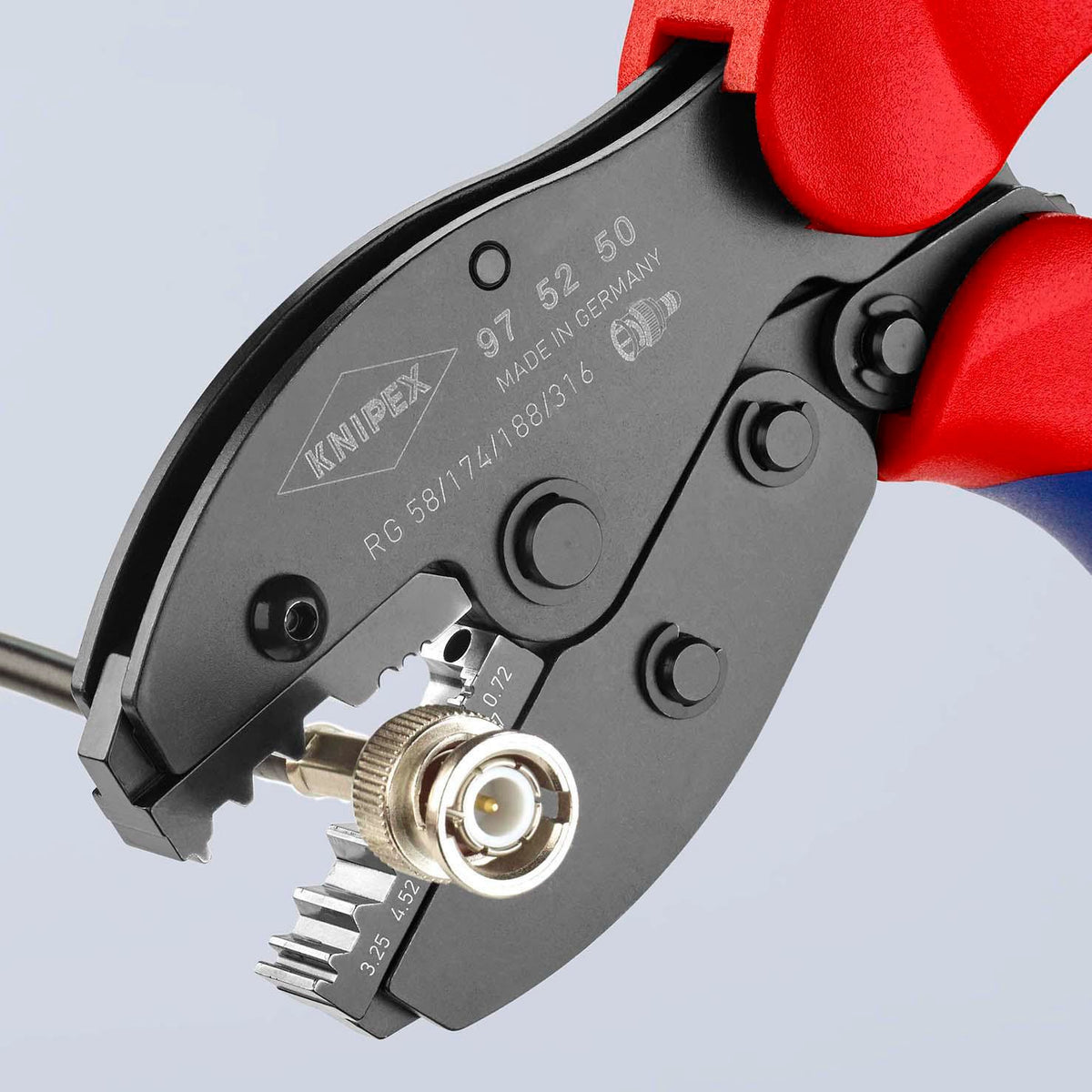 KNIPEX Crimpzange PreciForce® 220 mm für 0,5–6 mm² – Einhandbedienung, Präzisionsprofile