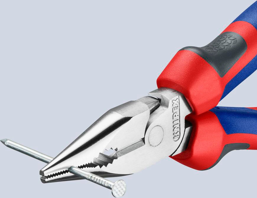 KNIPEX Spitzkombizange 145 mm Comfort-Griff – poliert, schwarz atramentiert, für Flach- und Rundmaterial