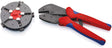 KNIPEX Crimpzange MultiCrimp 250 mm mit 5 Wechseleinsätzen – Für Kabelschuhe, Verbinder & Aderendhülsen