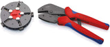 KNIPEX Crimpzange MultiCrimp 250 mm mit 5 Wechseleinsätzen – Für Kabelschuhe, Verbinder & Aderendhülsen