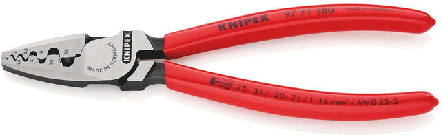 KNIPEX Aderendhülsenzange 180 mm für 0,25-16,0 mm² – Poliert, Spezial-Werkzeugstahl