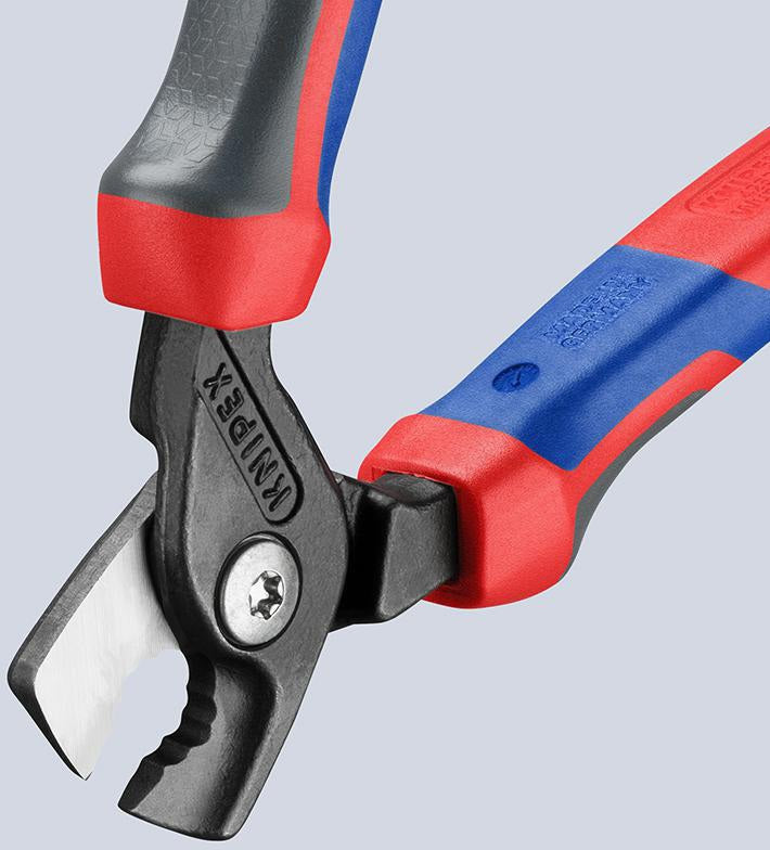 KNIPEX Kabelschere 160 mm mit Kunststoffüberzug – schneidet bis zu 40 % leichter