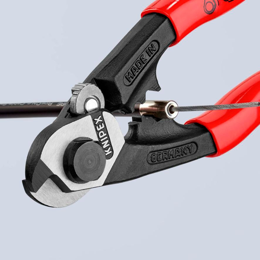KNIPEX Drahtseilschere 190 mm – für harte Drahtseile, Kabel und Rundstahl, poliert