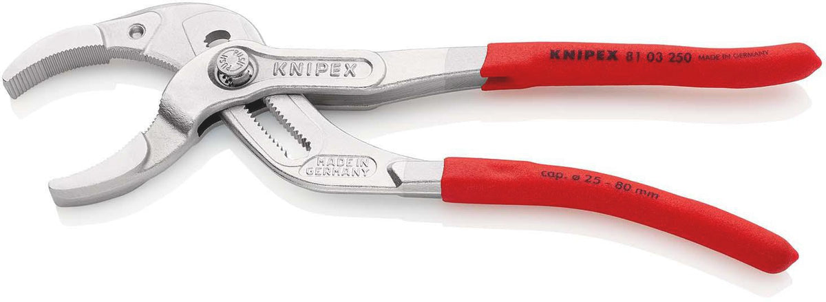 KNIPEX Syphon-/Connectorenzange L.250mm Spann-W.25-80mm schwarz atramentiert