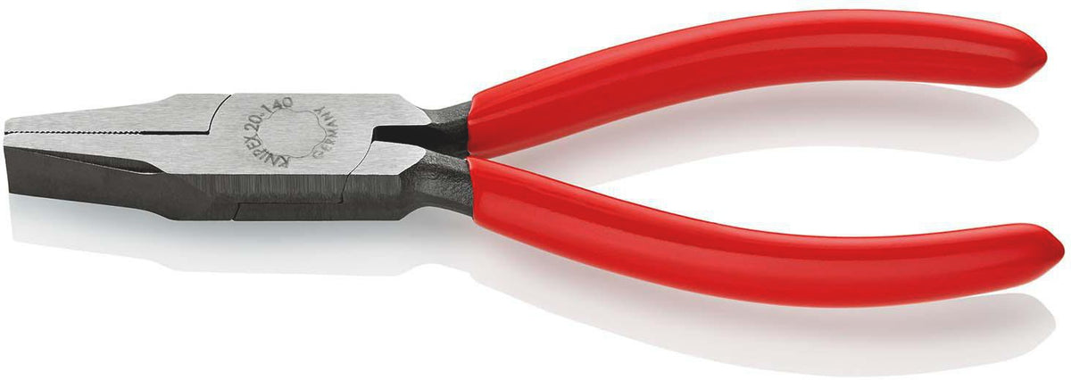 KNIPEX Flachzange 140 mm, Kopf poliert, schwarz atramentiert, Kunststoffüberzug