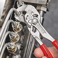 KNIPEX Zangenschlüssel 400 mm – Spannweite 85 mm, verchromt, mit Kunststoffüberzug