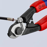 KNIPEX Drahtseilschere 190 mm – für harte Drahtseile, Kabel und Rundstahl, poliert
