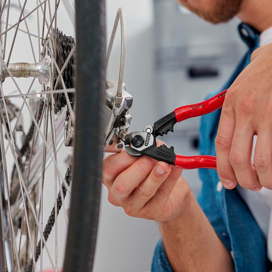 KNIPEX Drahtseilschere 190 mm – für harte Drahtseile, Kabel und Rundstahl, poliert