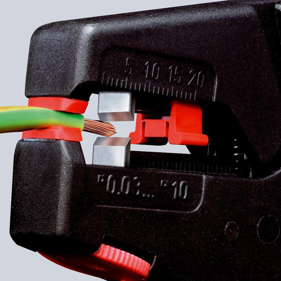 KNIPEX Automatikabisolierzange EvoStrip 200 mm für 0,03-10 mm² – selbsteinstellend, mit Drahtschneider
