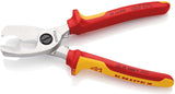 KNIPEX Kabelschere 200 mm VDE-isoliert bis 1000 V mit Doppelschneide für Kupfer- und Alukabel
