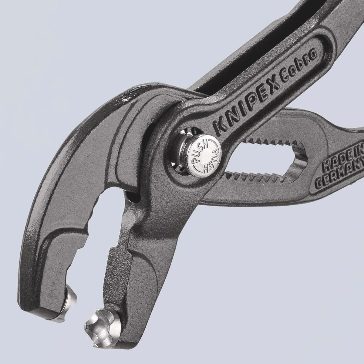 KNIPEX Federbandschellenzange 250 mm – Universelle Greifeinsätze, 25 Einstellungen, max. 70 mm