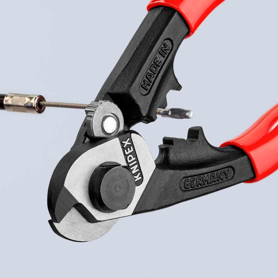 KNIPEX Drahtseilschere 190 mm – für harte Drahtseile, Kabel und Rundstahl, poliert
